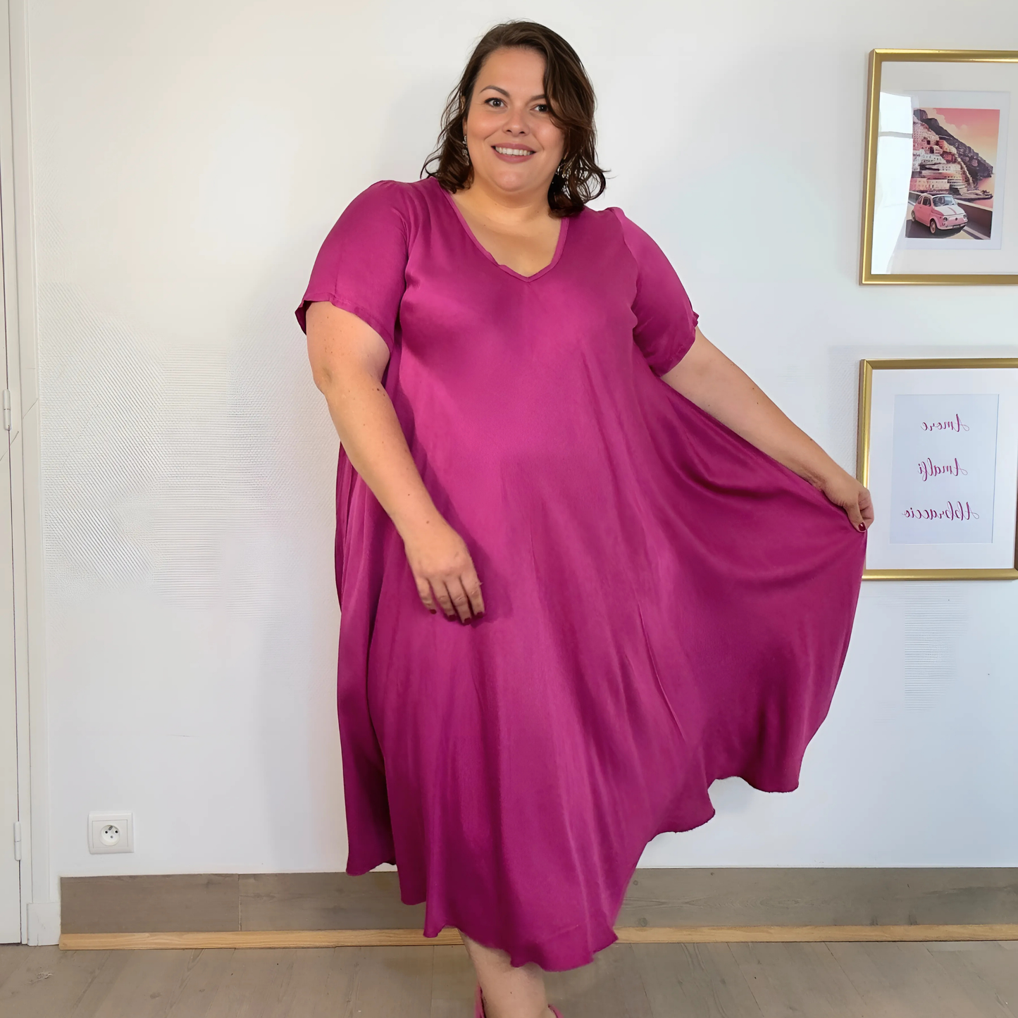 ROBE SHIBORI FUSCHIA