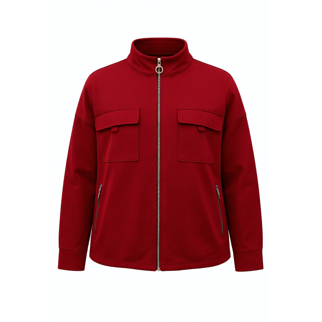 VESTE TYPE SAHARIENNE ROUGE