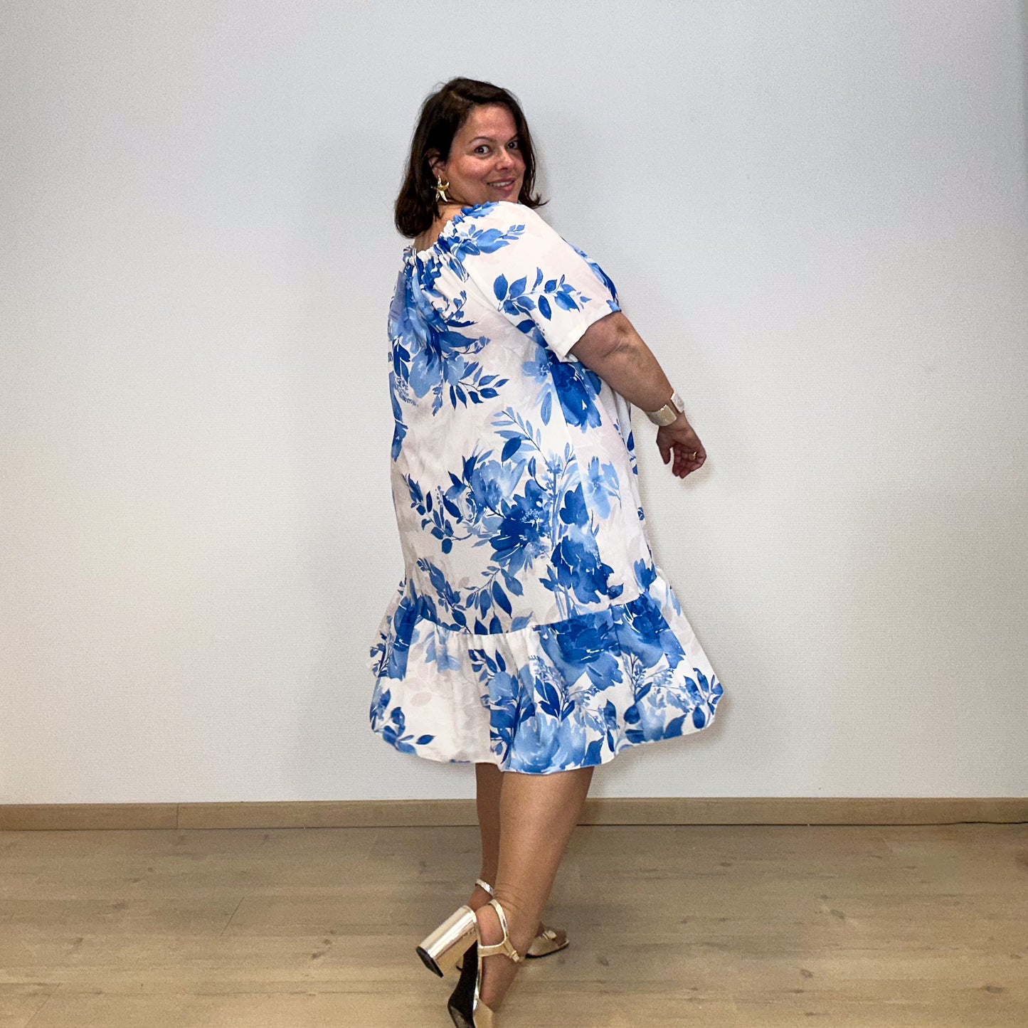 ROBE FEUILLAGE BLEUE