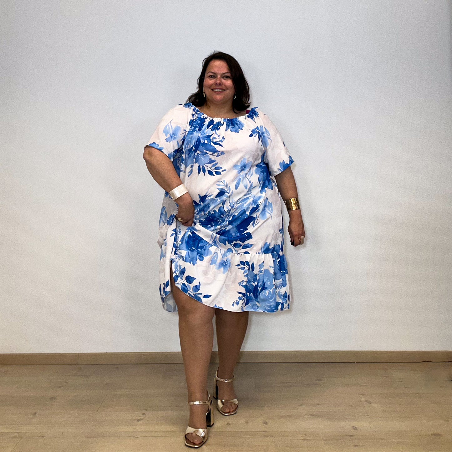 ROBE FEUILLAGE BLEUE