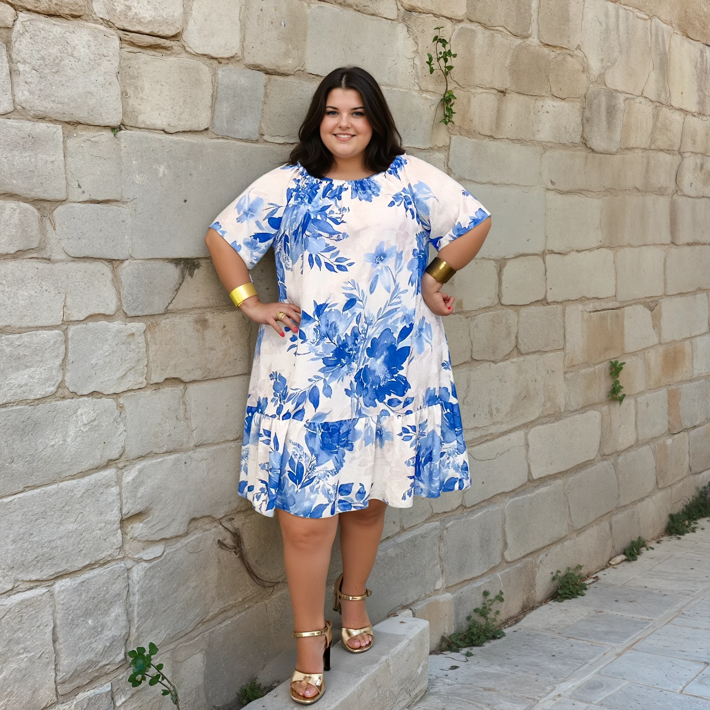 ROBE FEUILLAGE BLEUE L'indisciplinée
