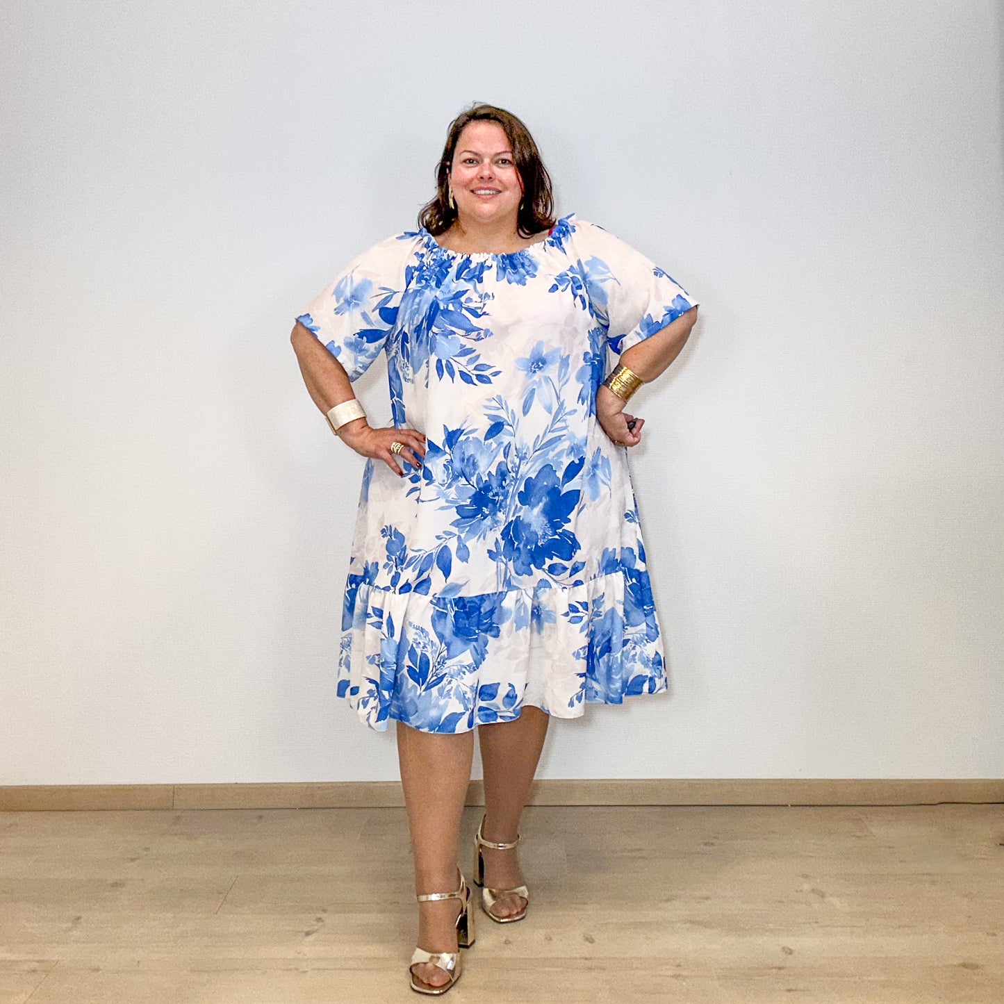 ROBE FEUILLAGE BLEUE
