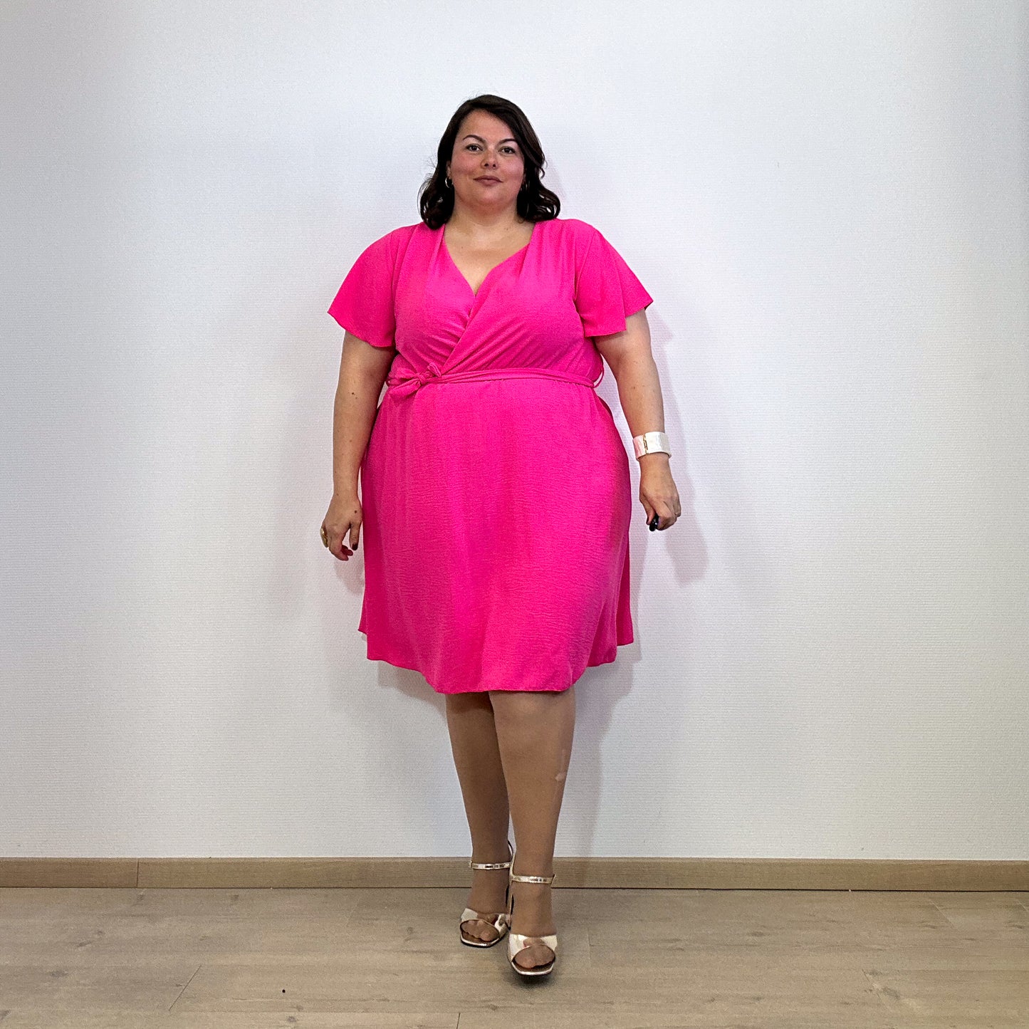 ROBE CACHE-COEUR FUSCHIA