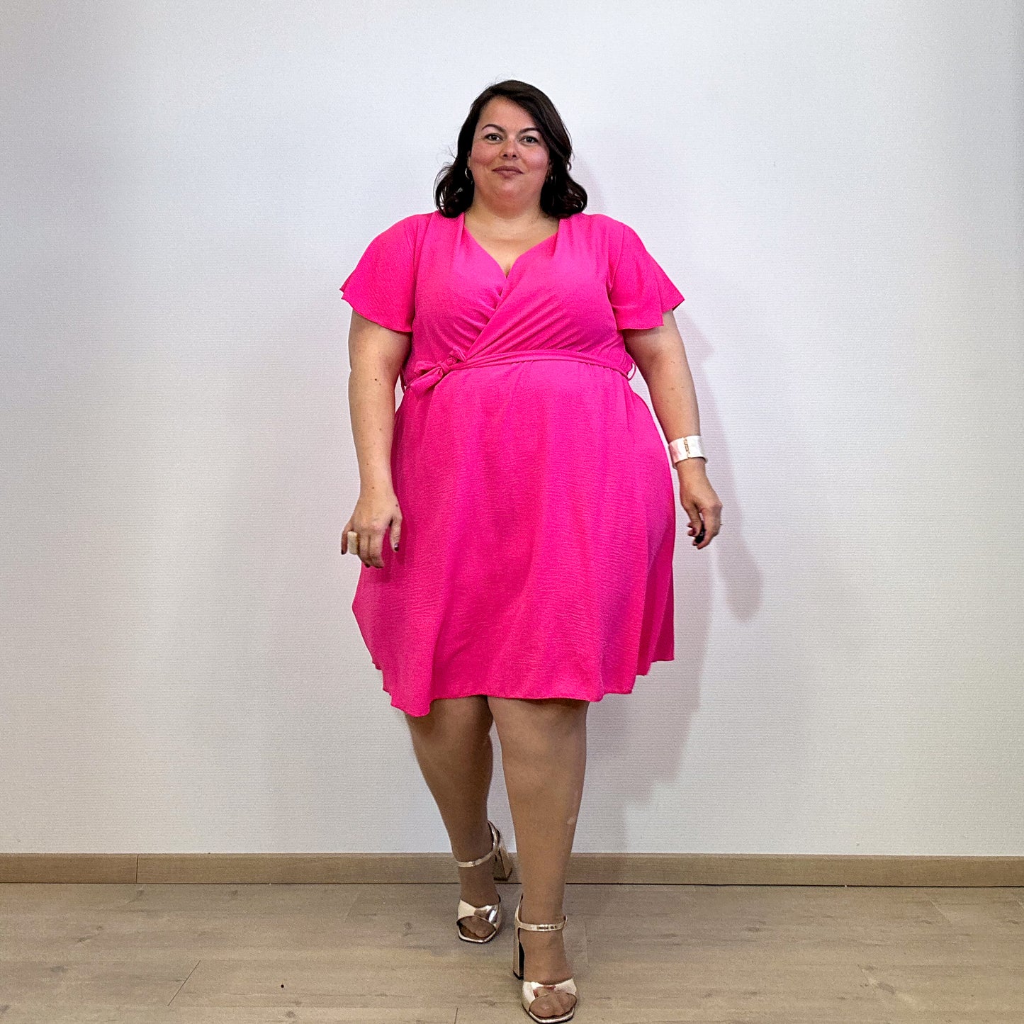 ROBE CACHE-COEUR FUSCHIA
