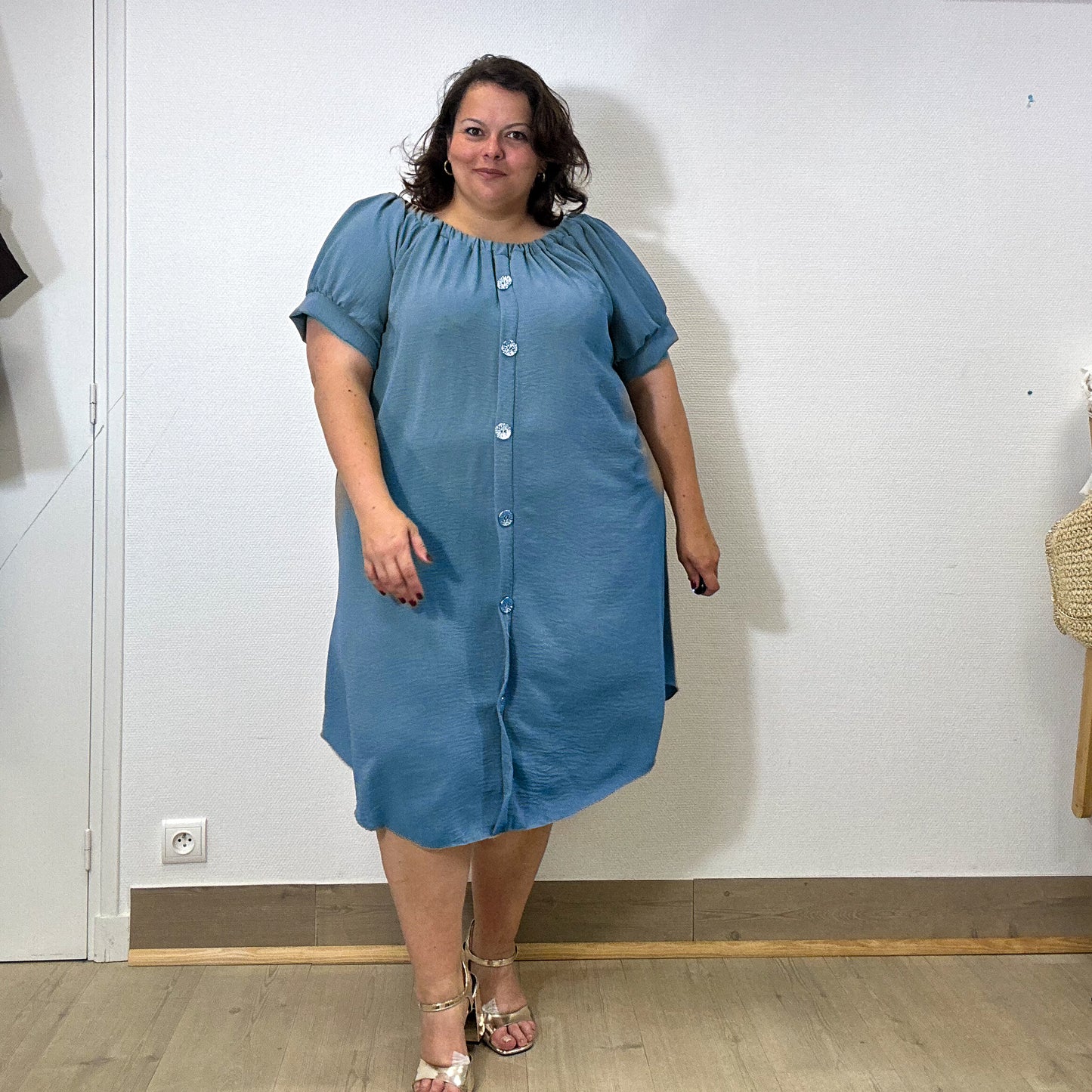 ROBE BOUTON ENCRE
