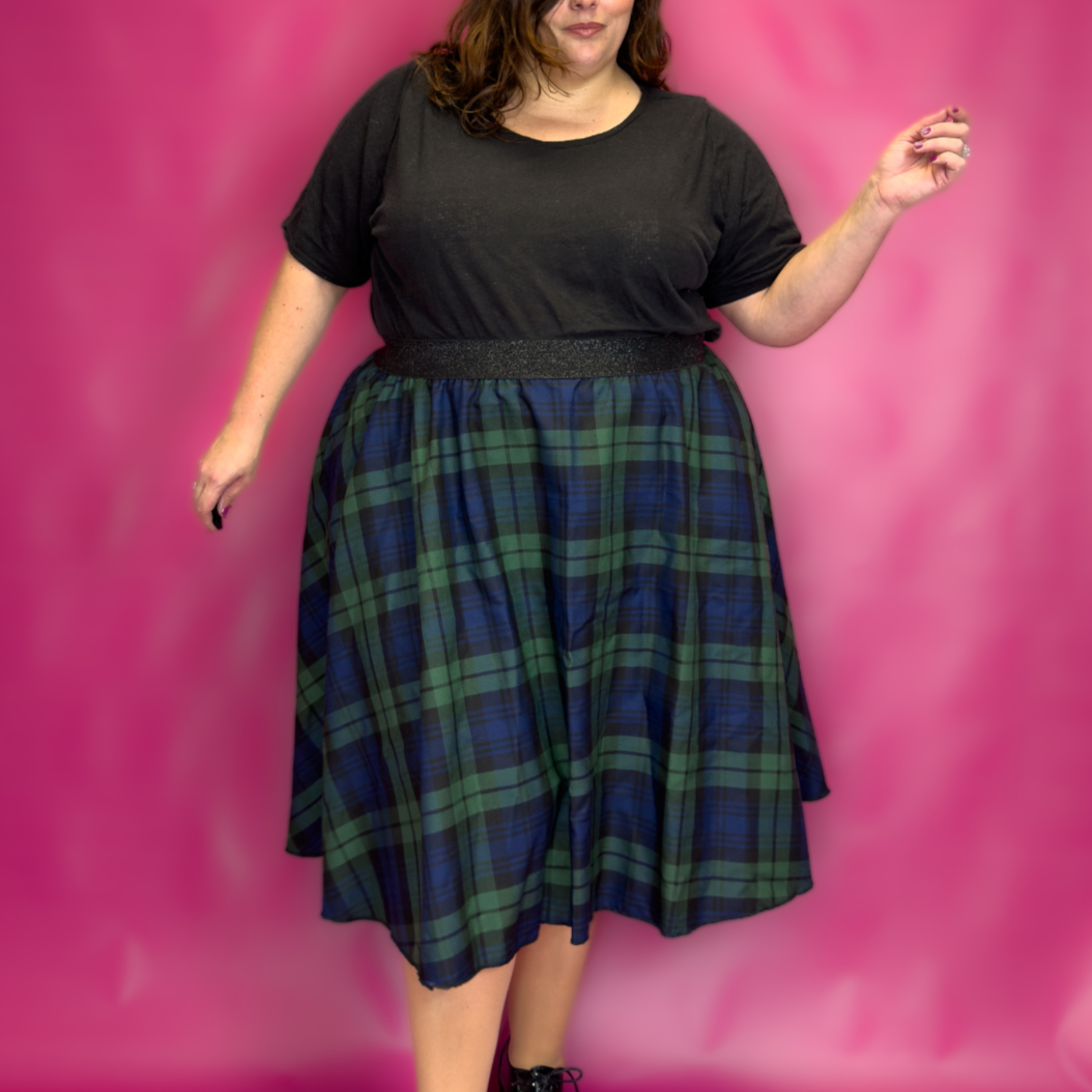 JUPE ECOSSAISE VERTE L'indisciplinée