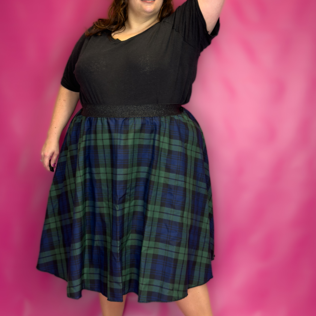 JUPE ECOSSAISE VERTE L'indisciplinée