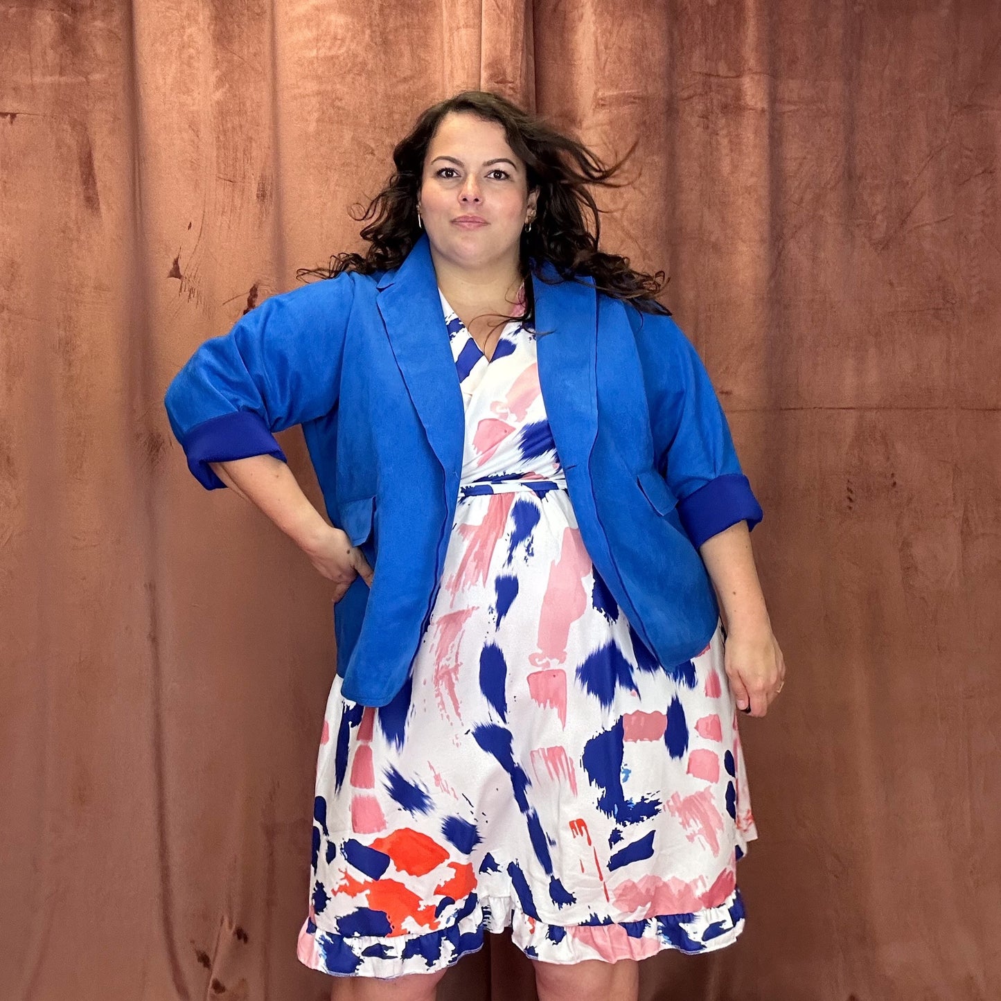 BLAZER SUÉDINE GRANDE TAILLE - ROYAL BLU L'indisciplinée