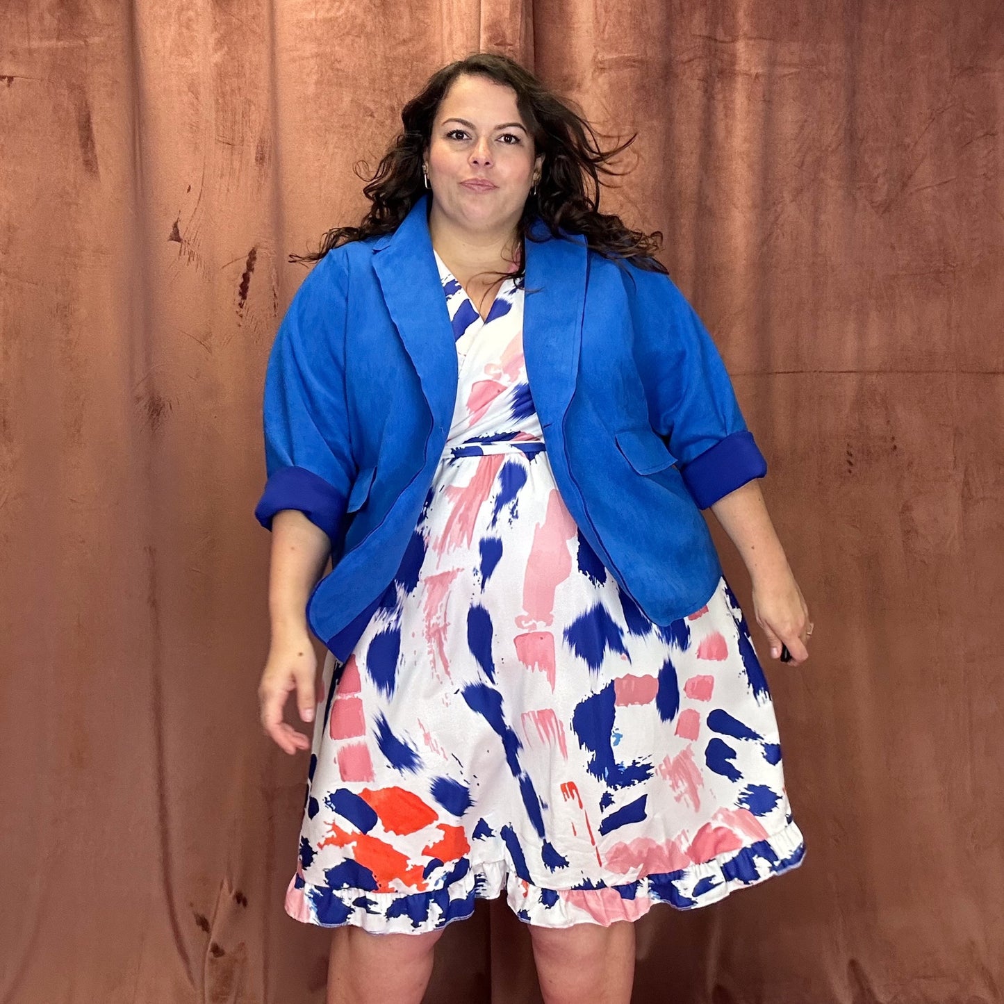 BLAZER SUÉDINE GRANDE TAILLE - ROYAL BLU L'indisciplinée