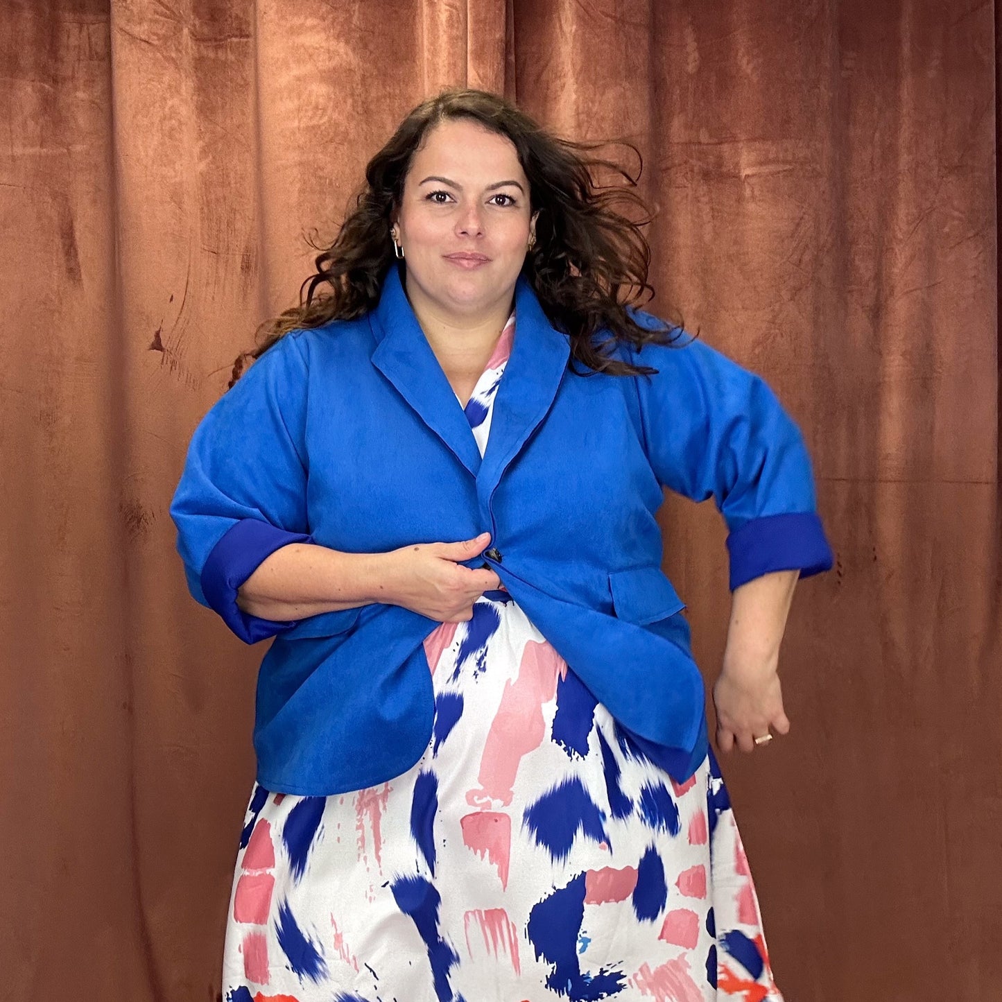 BLAZER SUÉDINE GRANDE TAILLE - ROYAL BLU L'indisciplinée