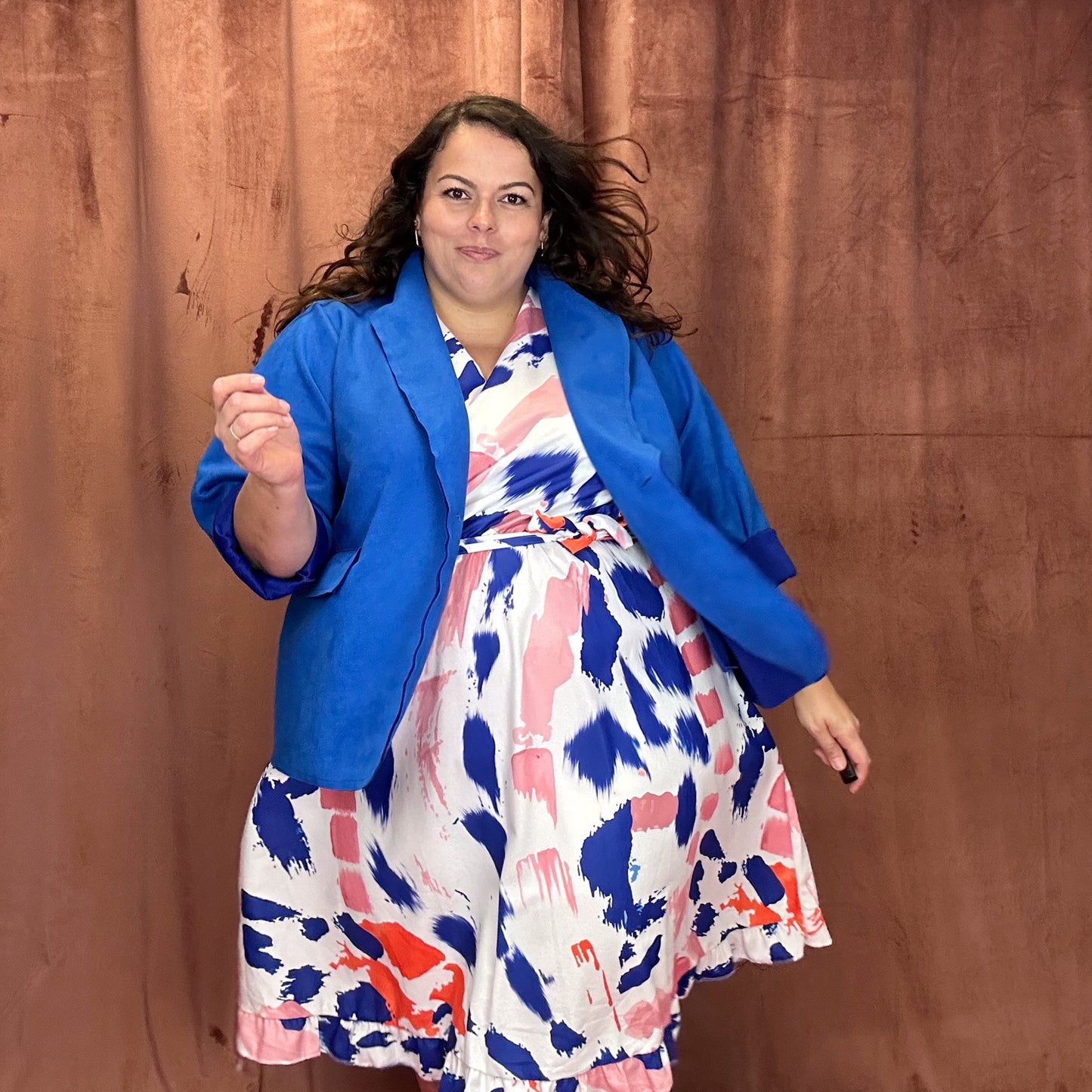 BLAZER SUÉDINE GRANDE TAILLE - ROYAL BLU L'indisciplinée