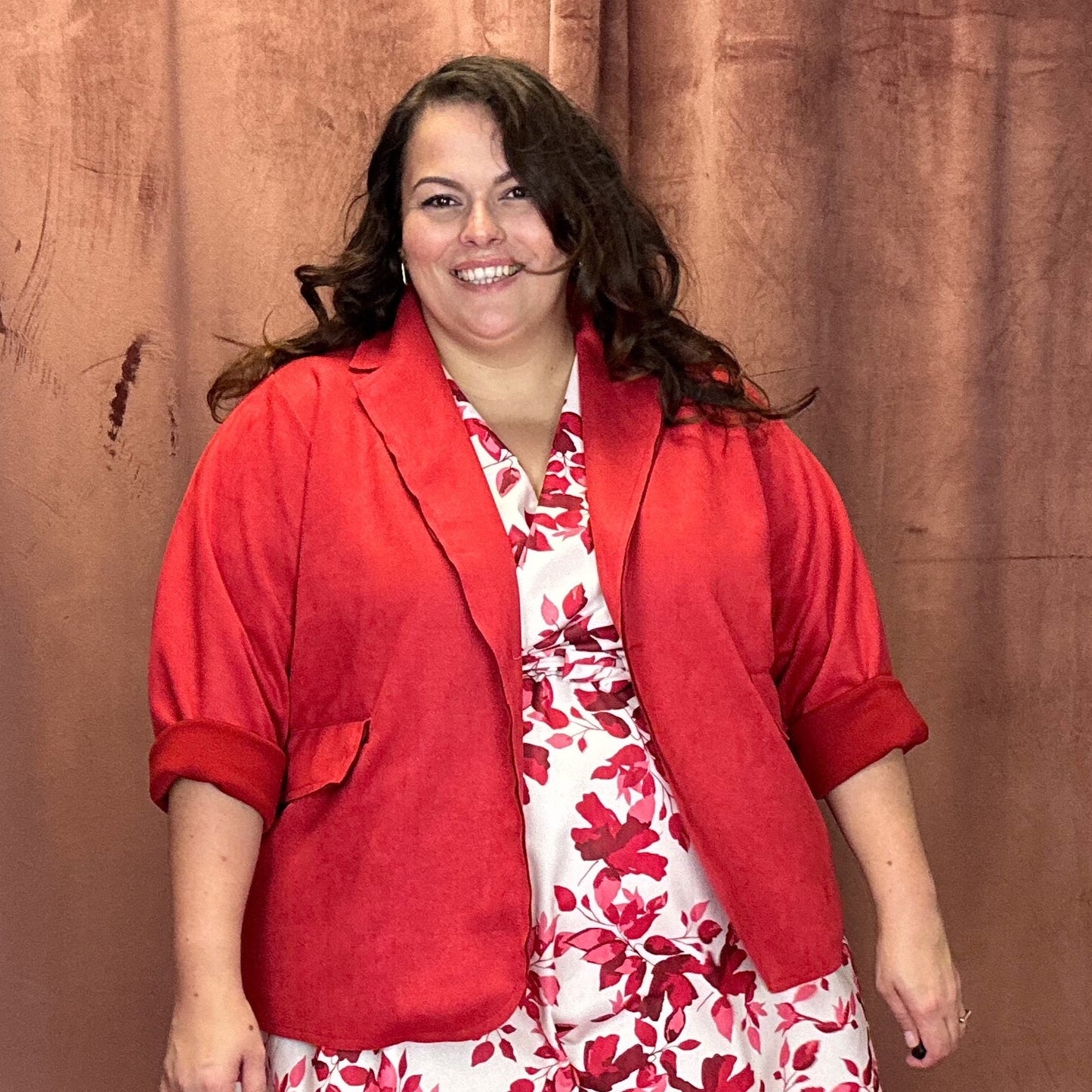 BLAZER SUÉDINE GRANDE TAILLE - RED CHERRY L'indisciplinée