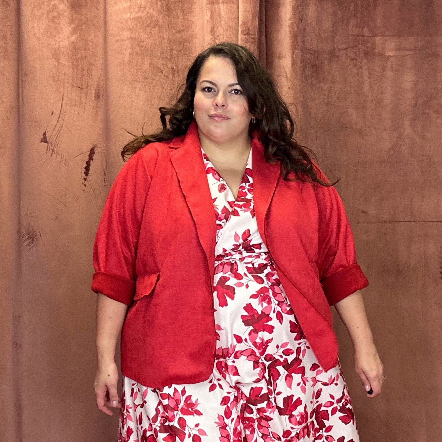 BLAZER SUÉDINE GRANDE TAILLE - RED CHERRY L'indisciplinée