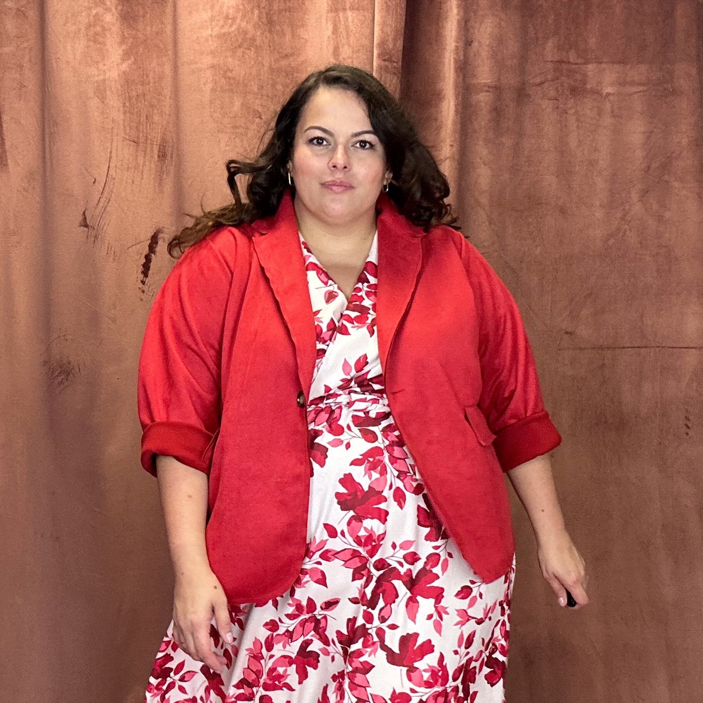 BLAZER SUÉDINE GRANDE TAILLE - RED CHERRY L'indisciplinée