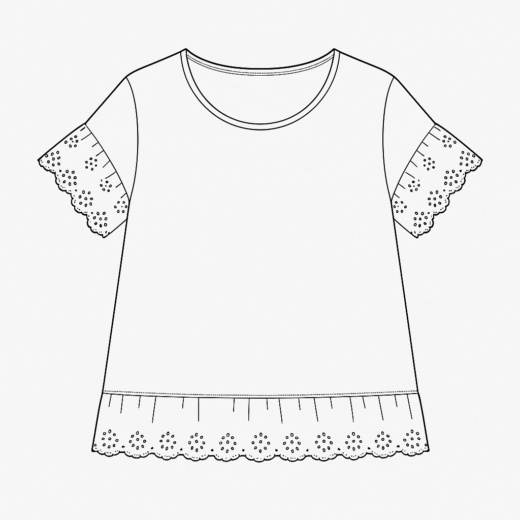 TOP BRODERIE ANGLAISE ARANCIA