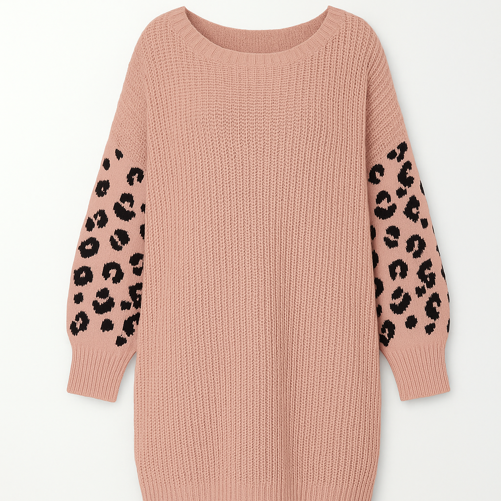 ROBE PULL ROSE & LEOPARD L'indisciplinée