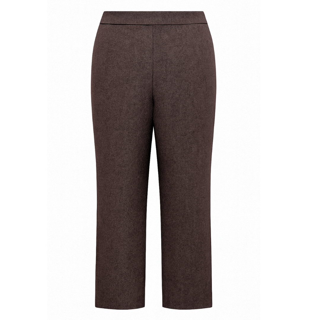 PANTALON EFFET TWEED CHOCOLAT