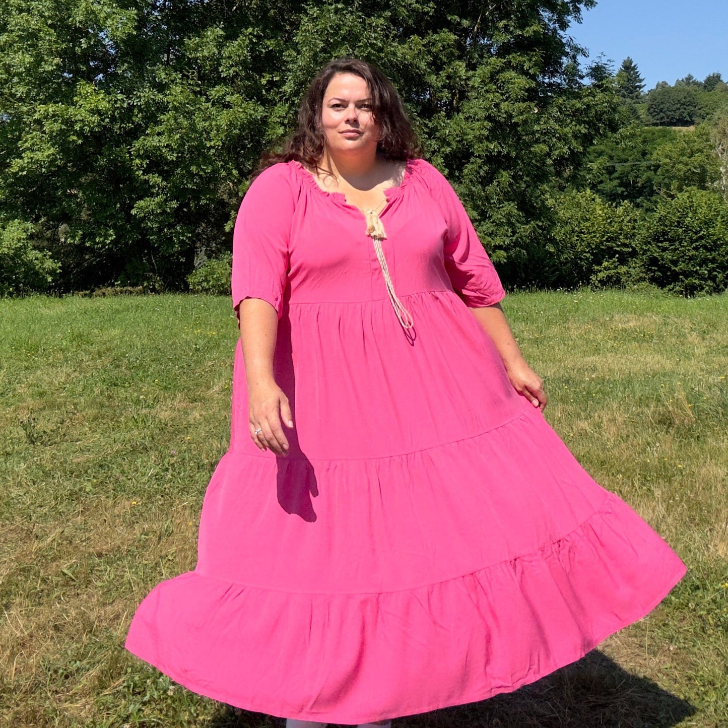 ROBE VOLANTS LONGUE COTON CANDY L'indisciplinée