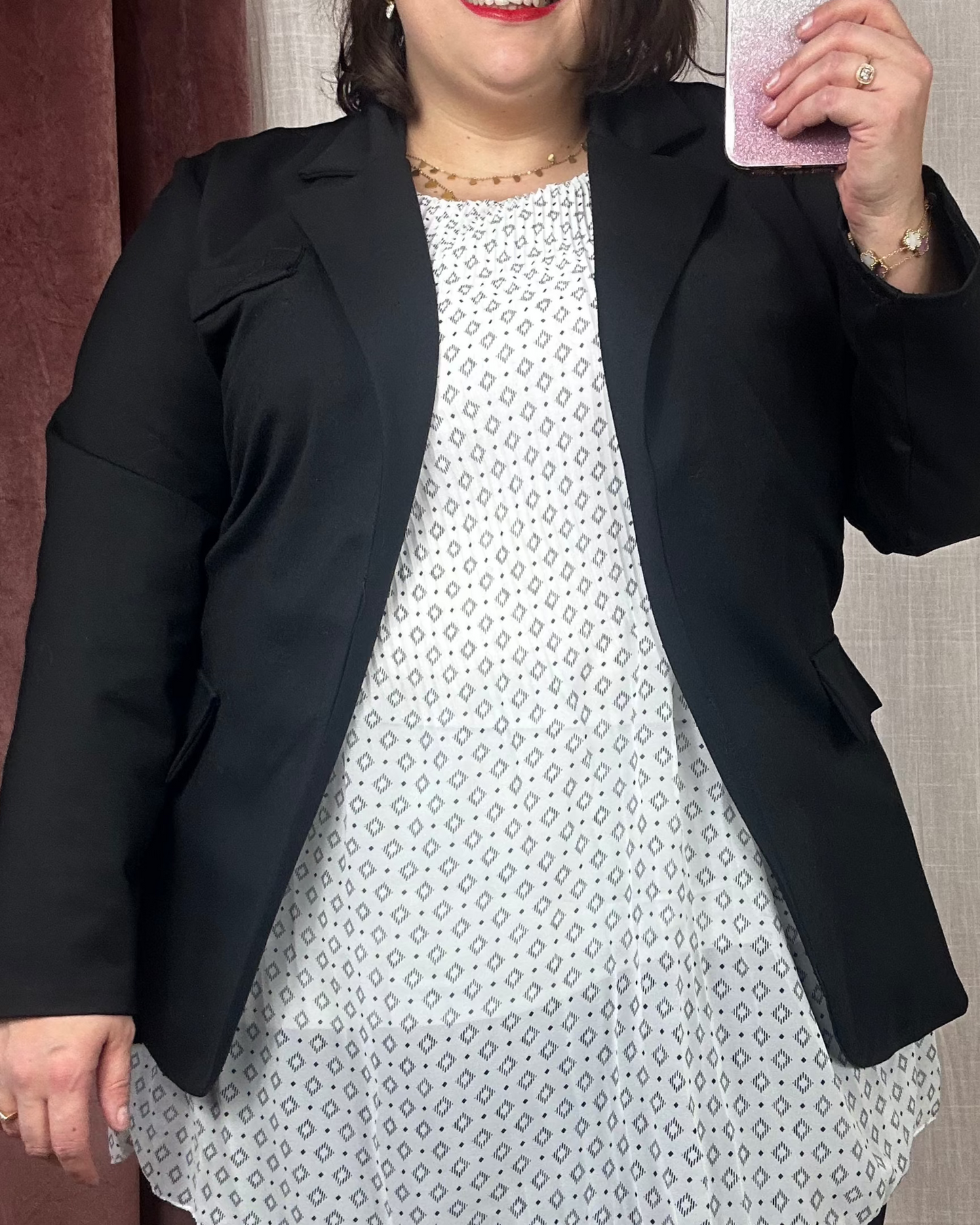 BLAZER NOIR SANS BOUTONS
