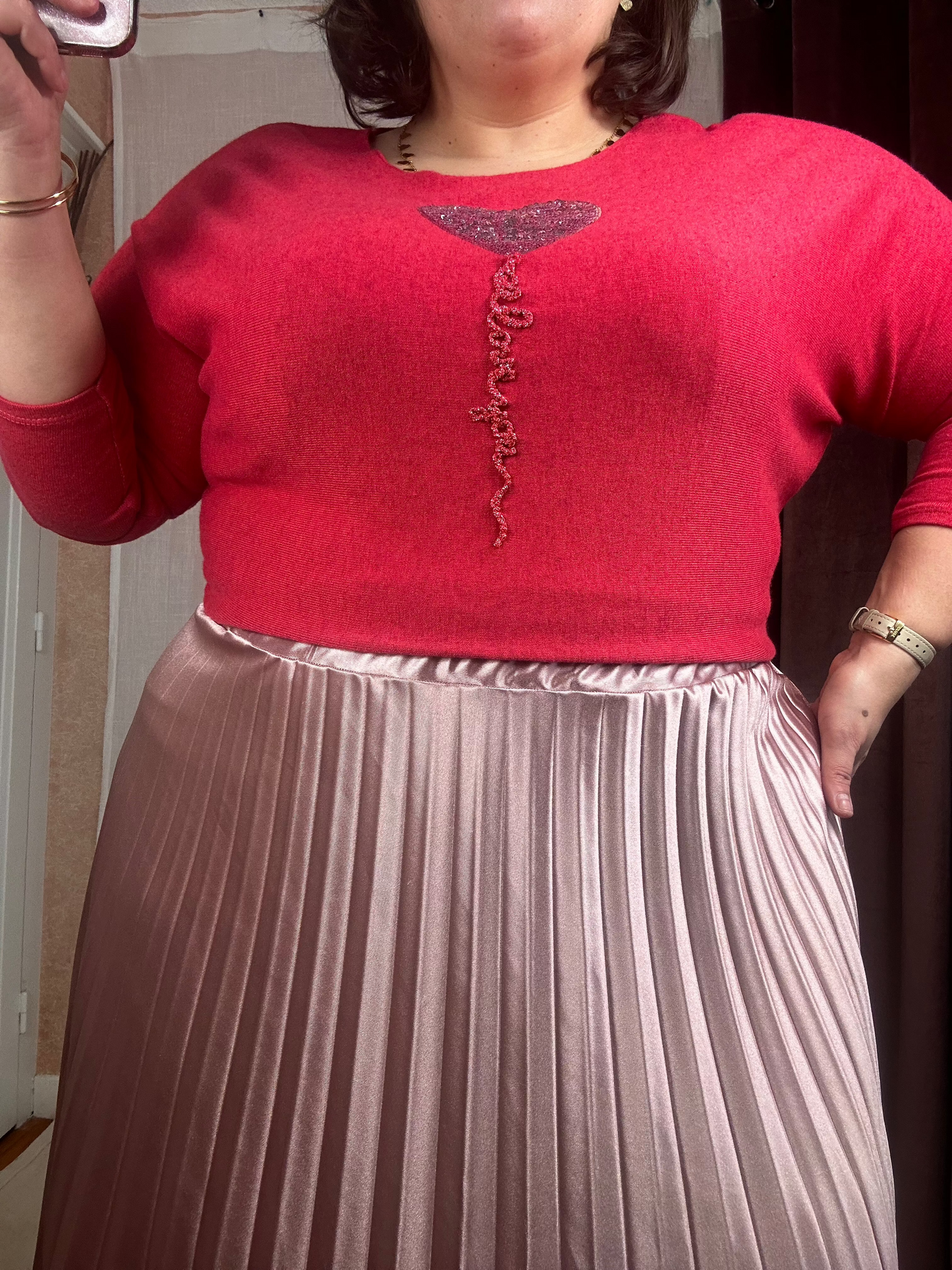 HAUT VISCOSE « I LOVE YOU » ROUGE