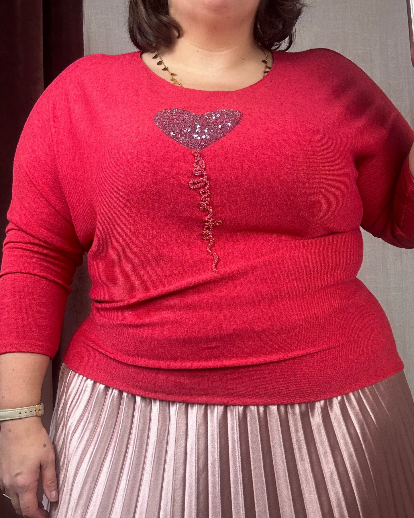 HAUT VISCOSE « I LOVE YOU » ROUGE