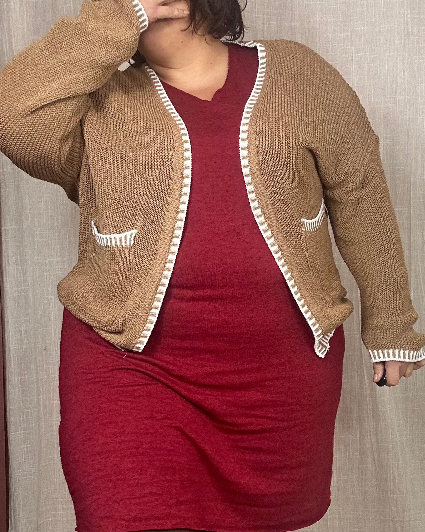 GILET COTON AVEC POCHES BEIGE
