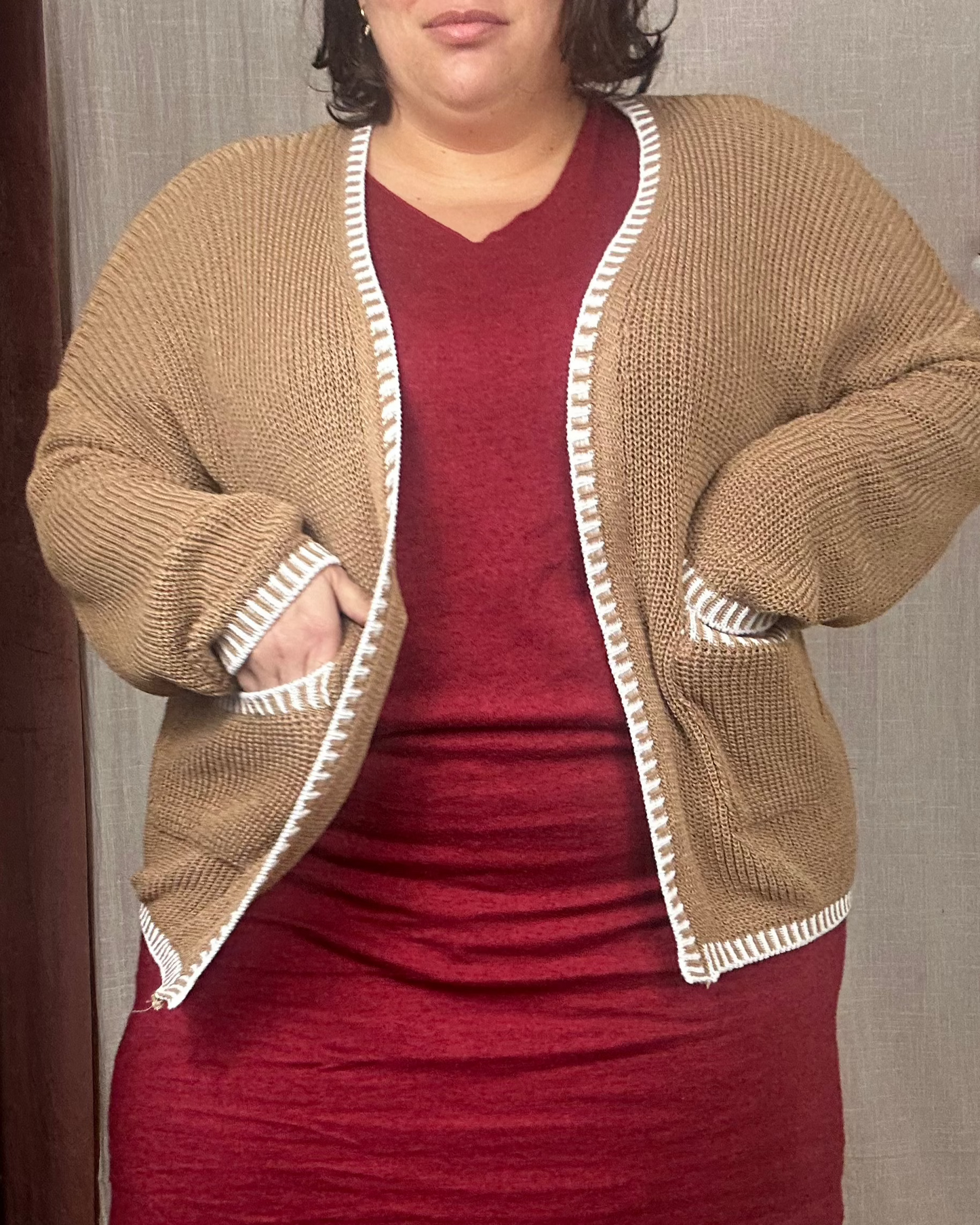 GILET COTON AVEC POCHES BEIGE