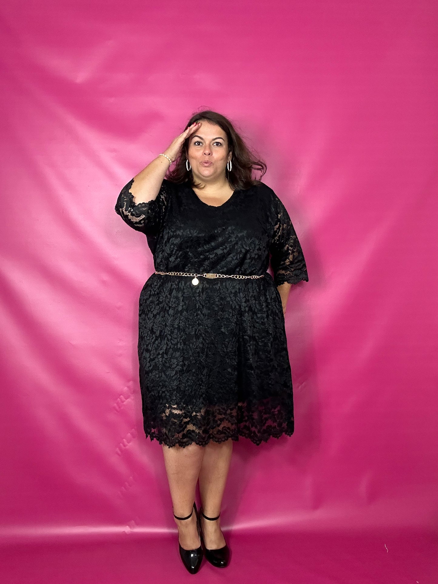 ROBE DENTELLE - NOIRE