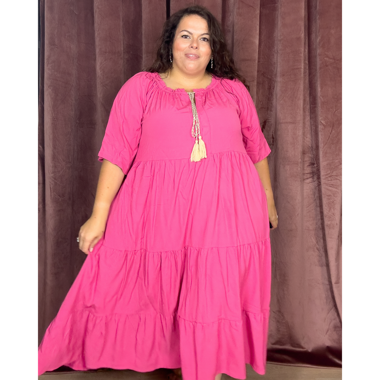 ROBE VOLANTS LONGUE COTON CANDY
