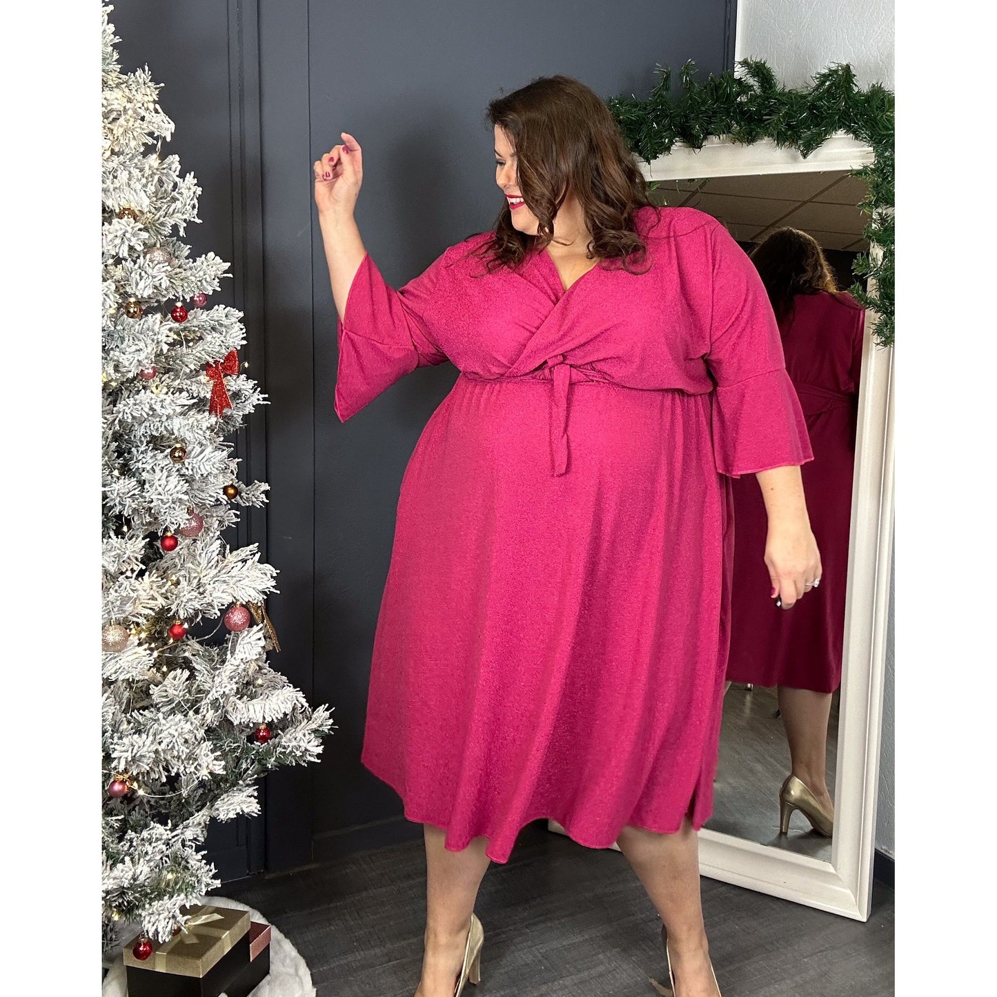 ROBE PAILLETTES FUSCHIA