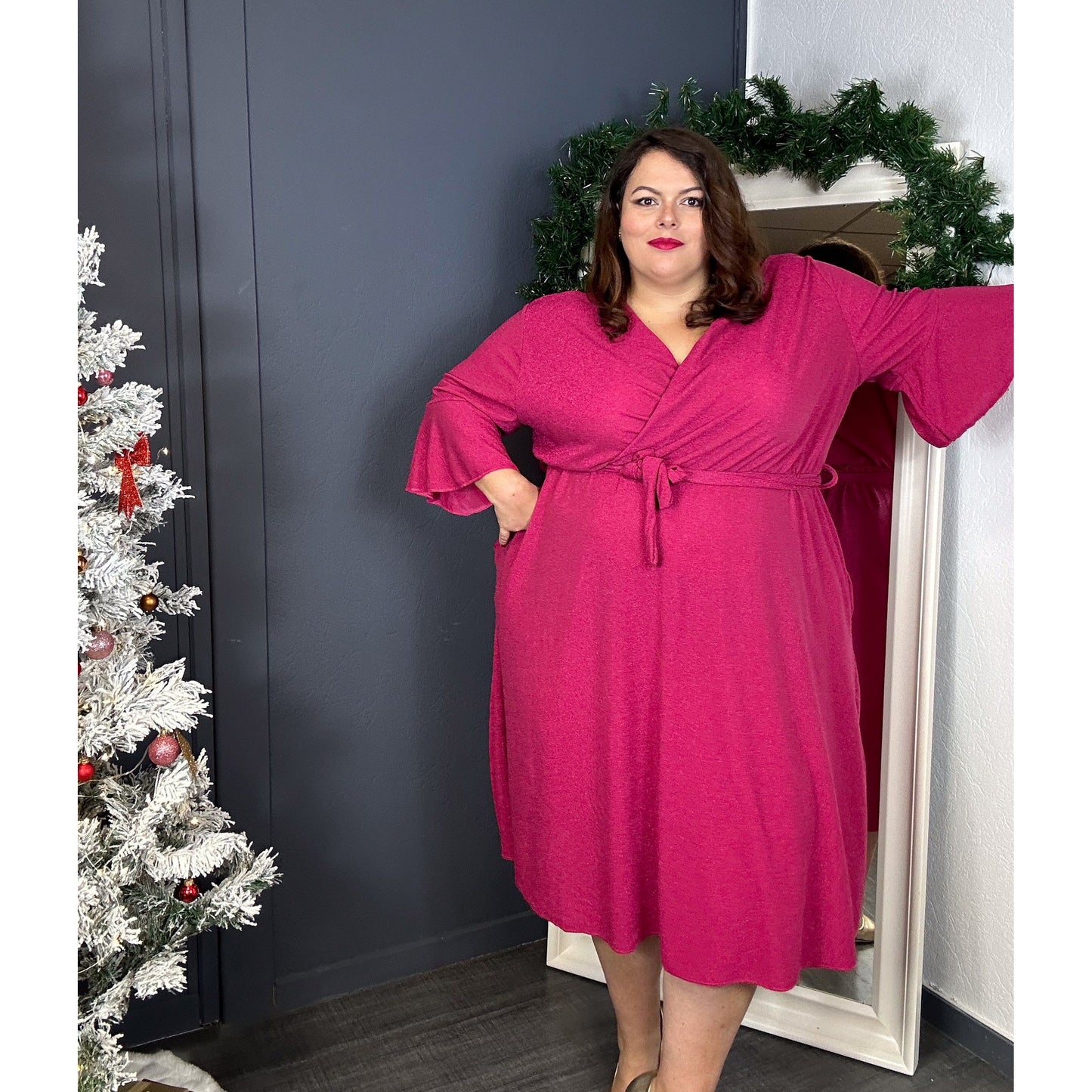 ROBE PAILLETTES FUSCHIA