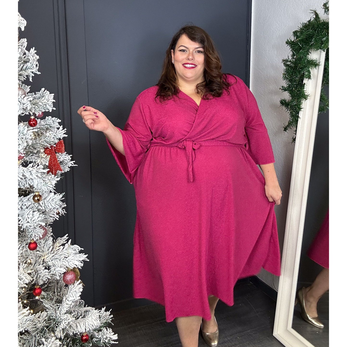 ROBE PAILLETTES FUSCHIA