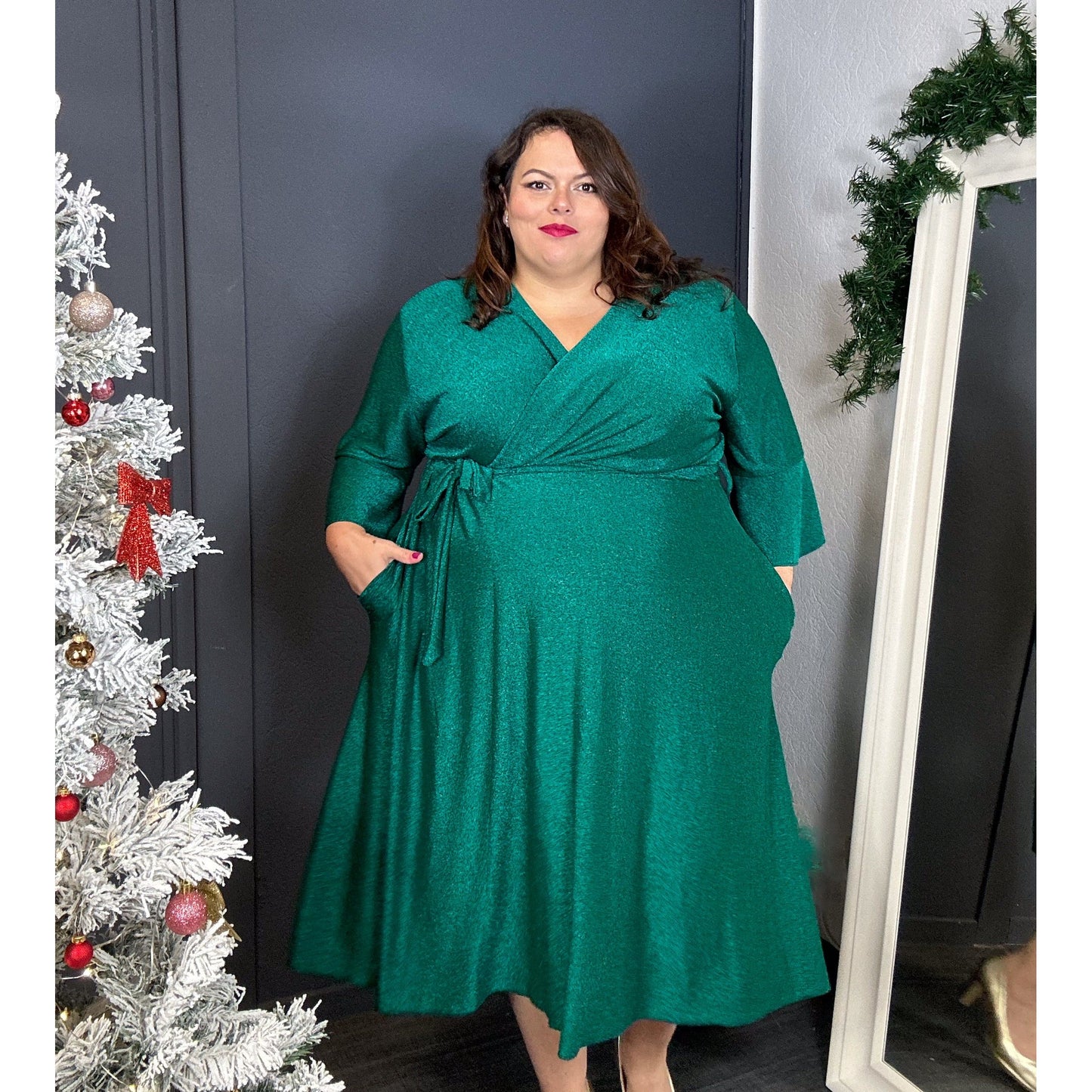ROBE PAILLETTES VERTE