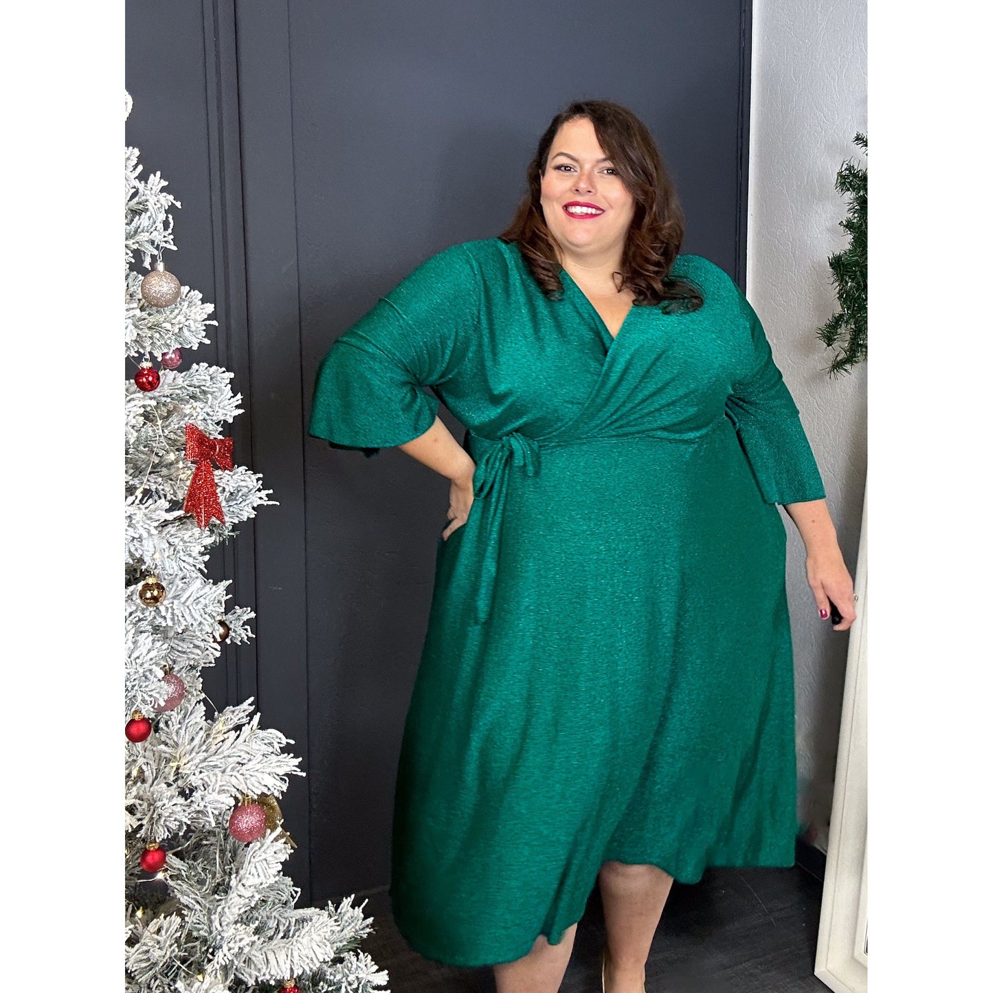 ROBE PAILLETTES VERTE