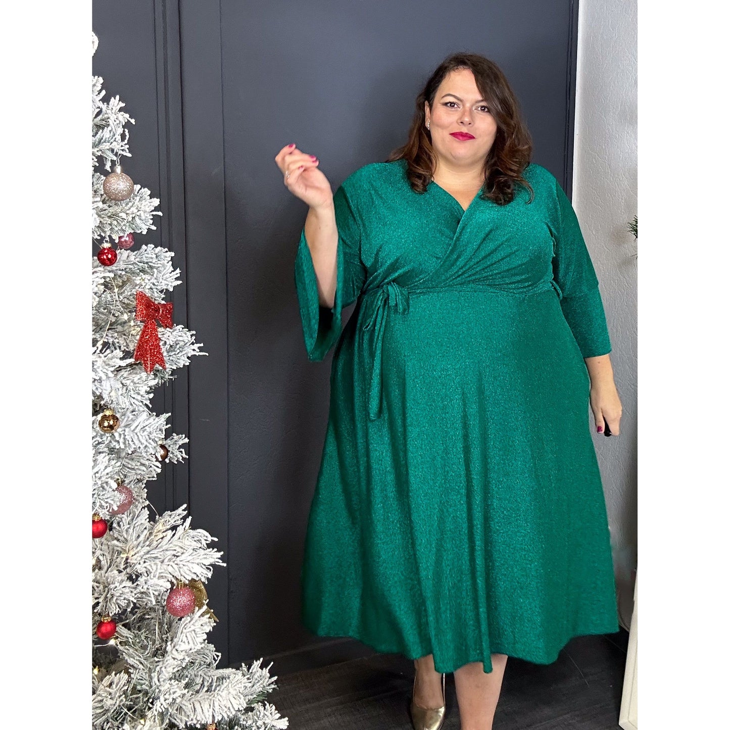 ROBE PAILLETTES VERTE