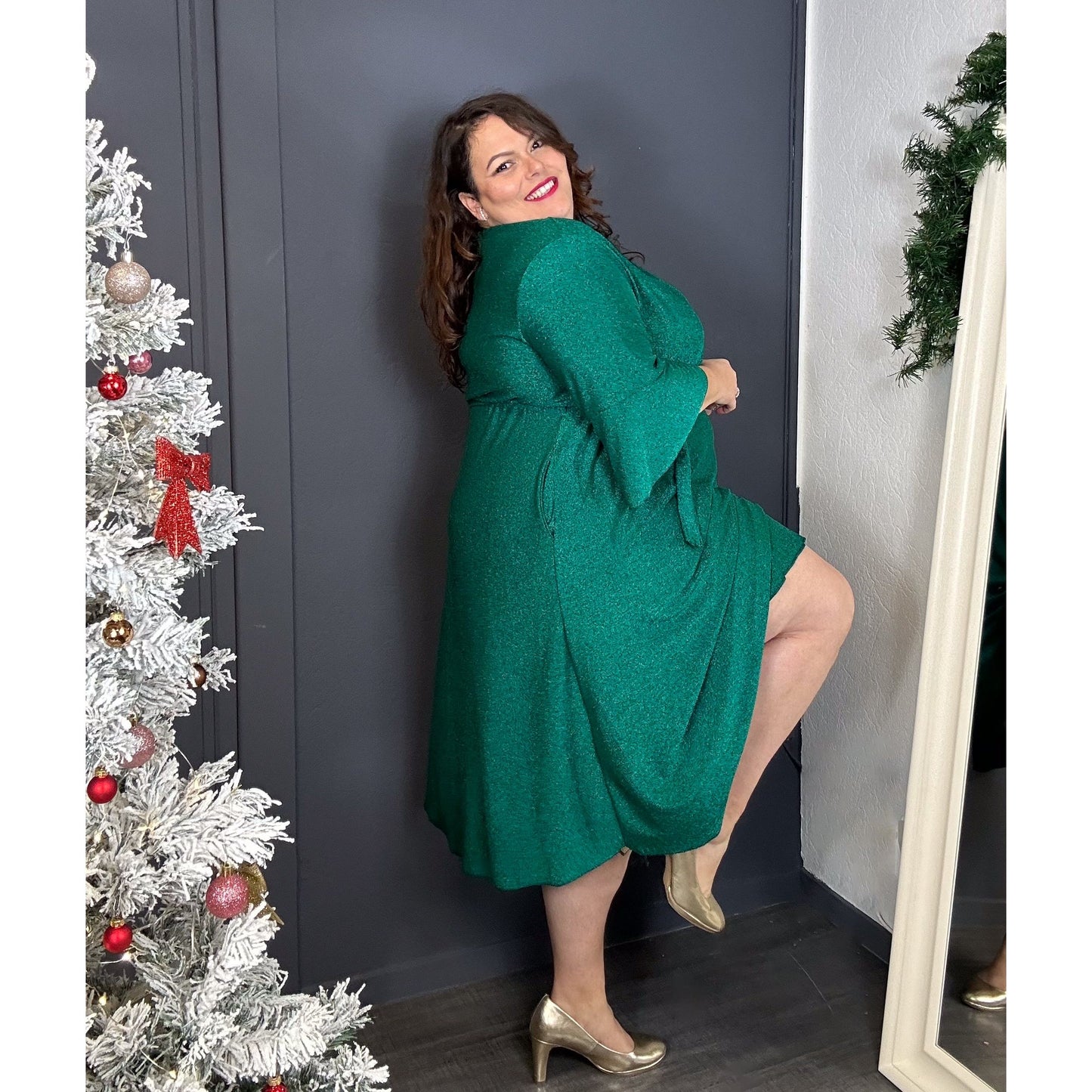 ROBE PAILLETTES VERTE