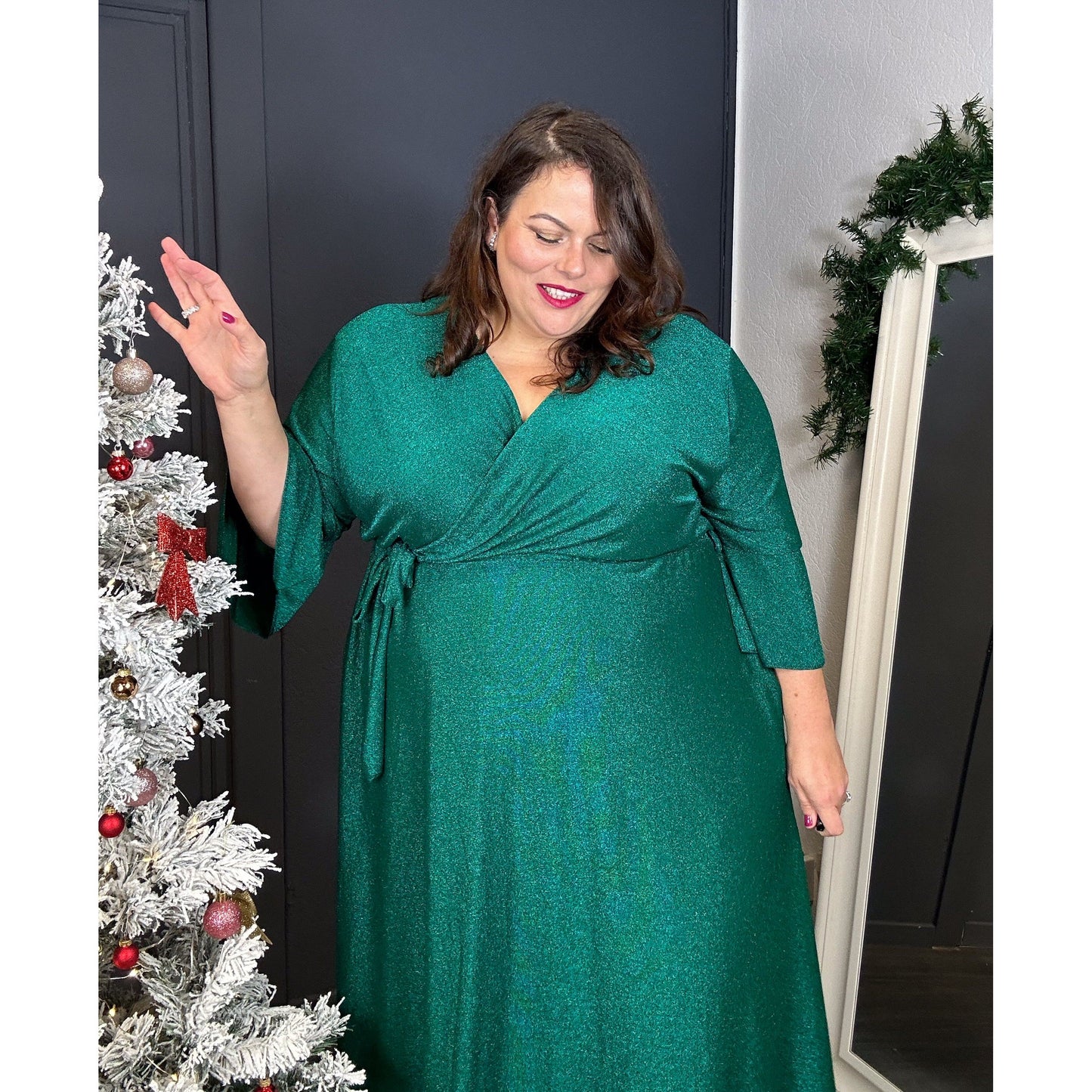 ROBE PAILLETTES VERTE