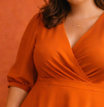 Vêtements curvy orange – Mode grande taille moderne