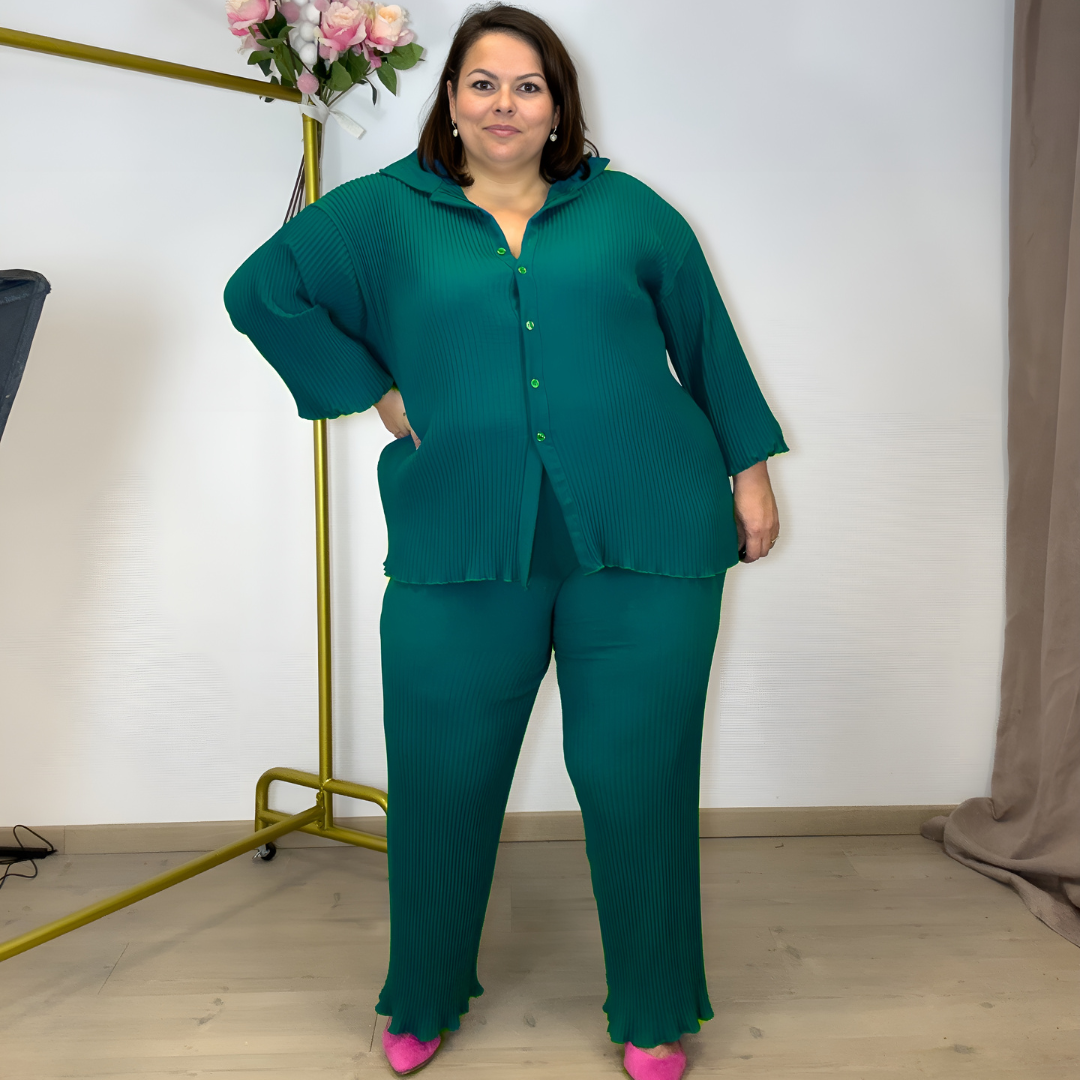 ENSEMBLE PLISSÉ SOLEIL VERT EMERAUDE