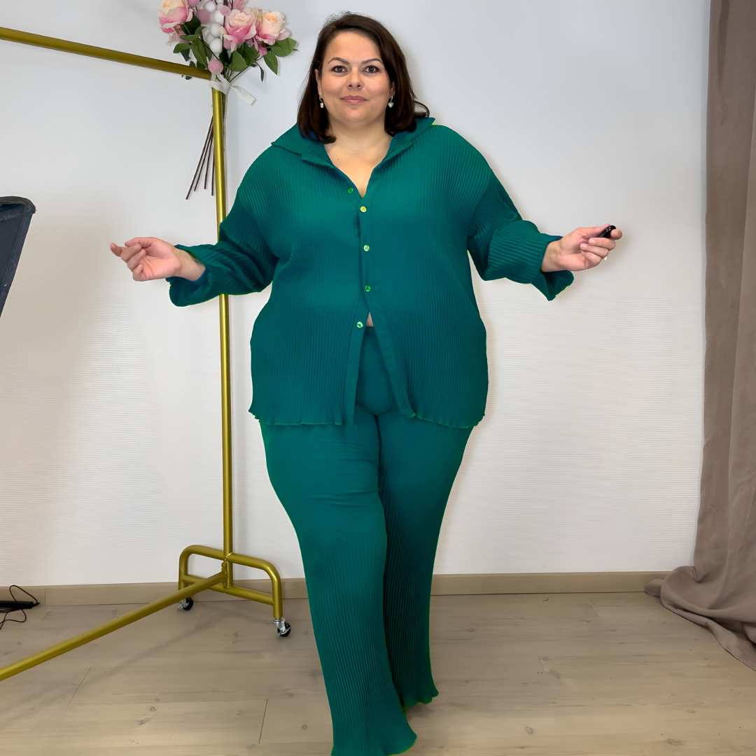 ENSEMBLE PLISSÉ SOLEIL VERT EMERAUDE