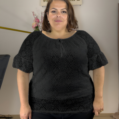 TOP ENCOLURE BARDOT DENTELLE NOIR