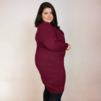 ROBE MAILLE TORSADÉ BORDEAUX L'indisciplinée