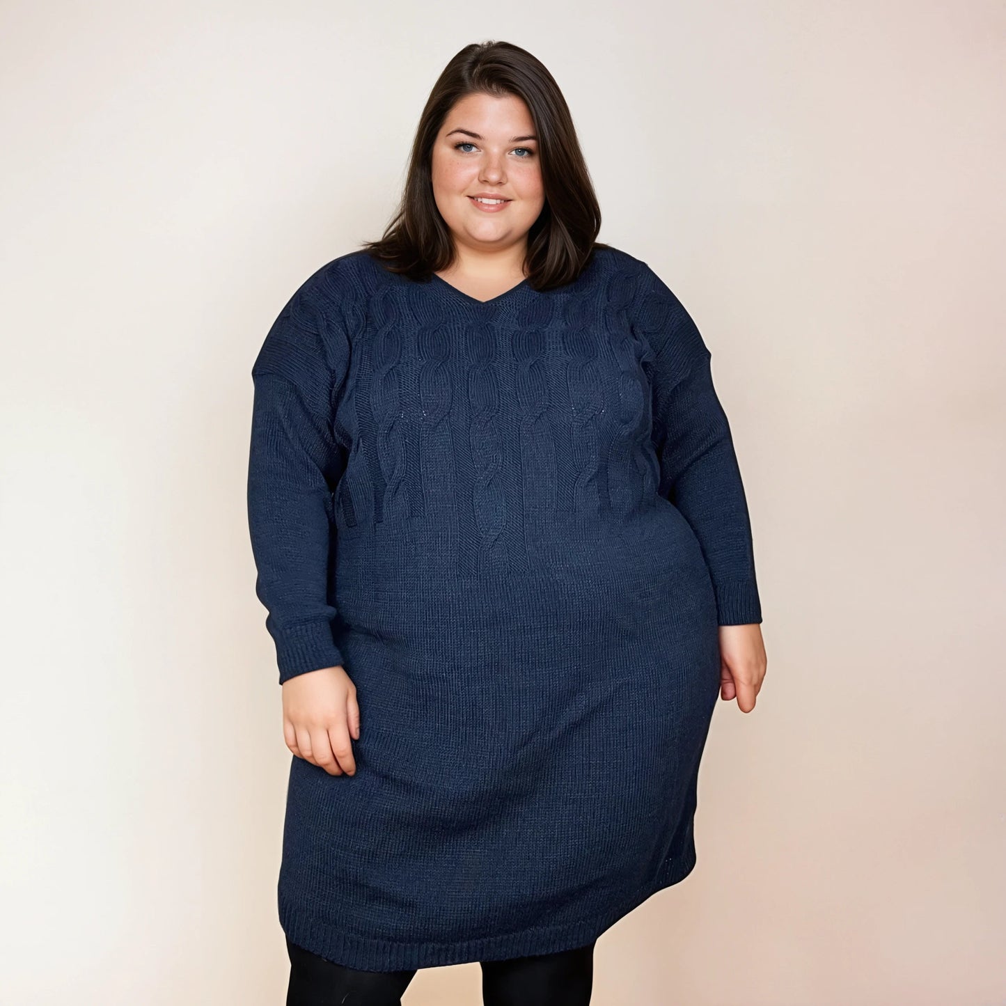 ROBE MAILLE TORSADÉ MARINE L'indisciplinée