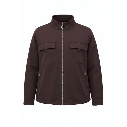 VESTE TYPE SAHARIENNE CHOCOLAT