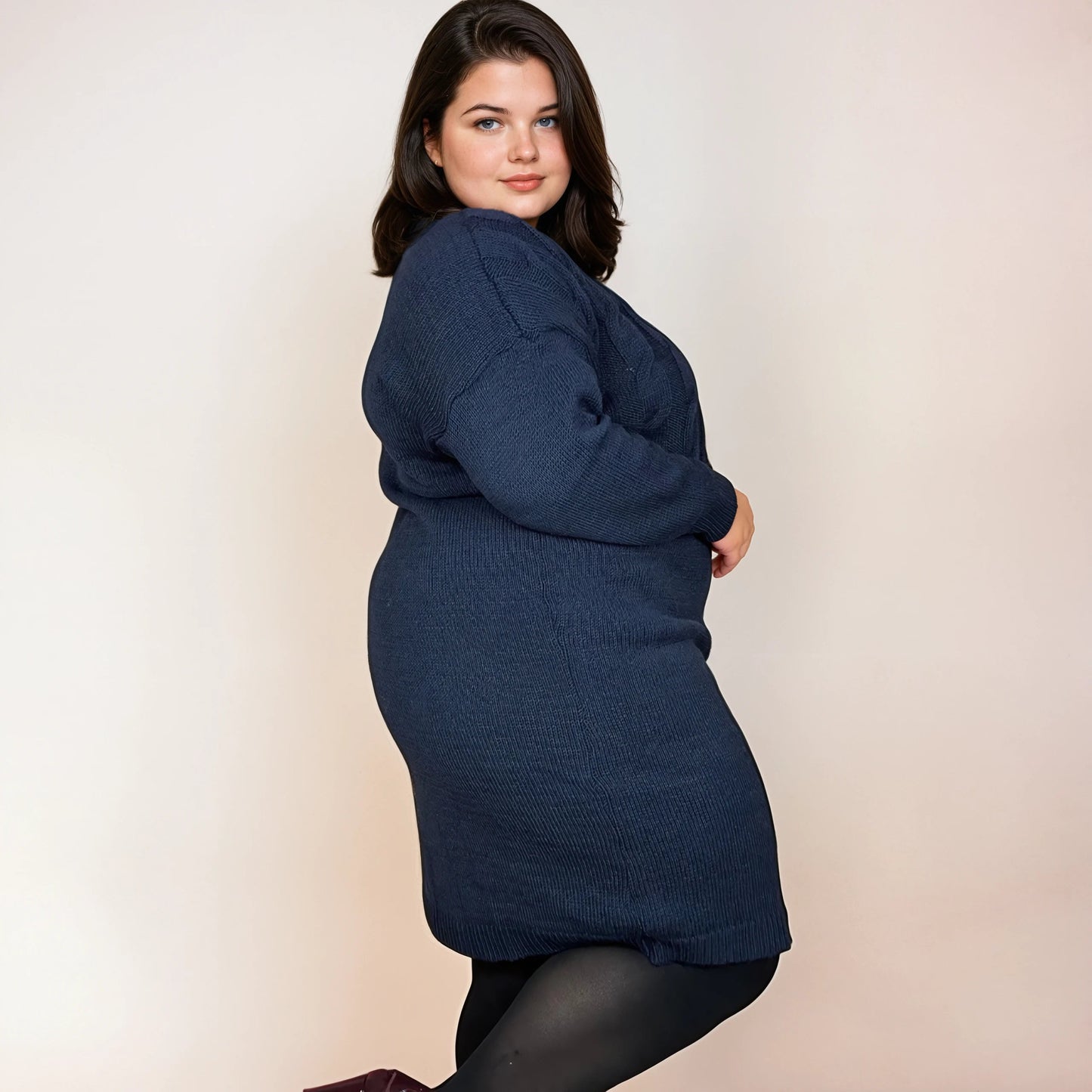 ROBE MAILLE TORSADÉ MARINE L'indisciplinée