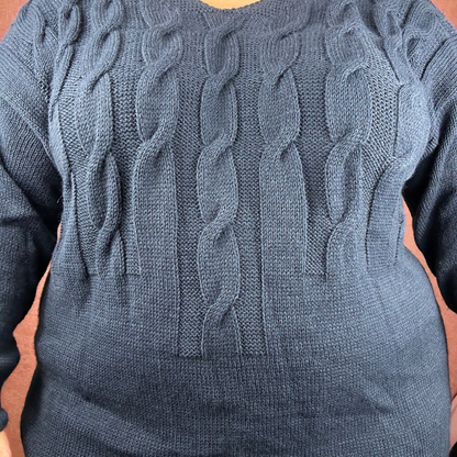 ROBE MAILLE TORSADÉ MARINE