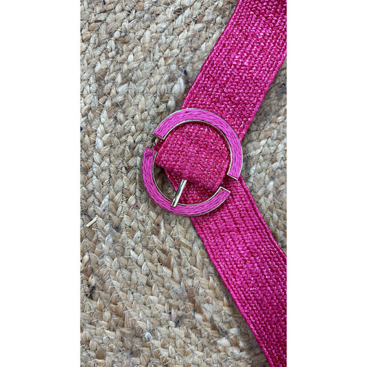 Ceinture en Rafia - FUSCHIA