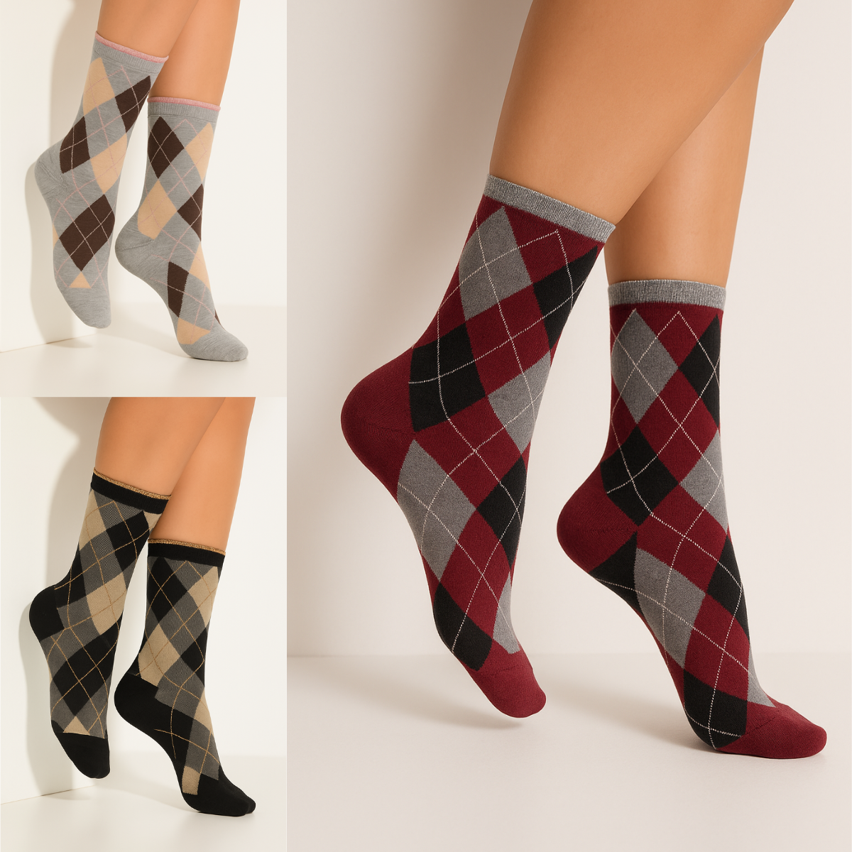 CHAUSSETTES LOSANGES - LOT GRIS L'indisciplinée