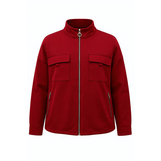 VESTE TYPE SAHARIENNE ROUGE