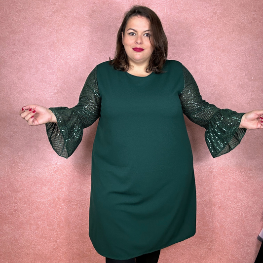 ROBE ÉLÉGANTE À MANCHES SEQUINS
